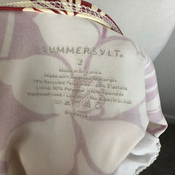 Summersalt Womens The Classic One Piece Swimsuit in Red Floral Print Size 2 - Picture 4 of 12